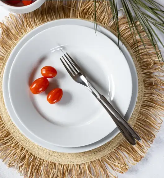 LUBIANA CORONA 0611 Talerz deserowy 20 cm x 6 sztuk | biała porcelana 