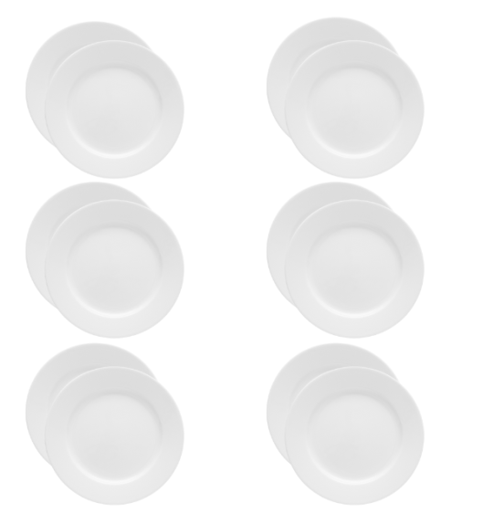 LUBIANA CORONA 0611 Talerz deserowy 20 cm x 12 sztuk | biała porcelana 