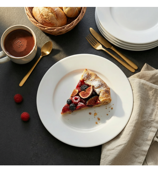 LUBIANA CORONA 0611 Talerz deserowy 20 cm x 60 sztuk | biała porcelana 