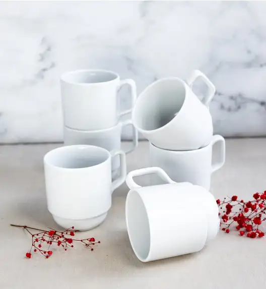 LUBIANA CORONA 0213 Kubek 280 ml | biała porcelana x 6 sztuk