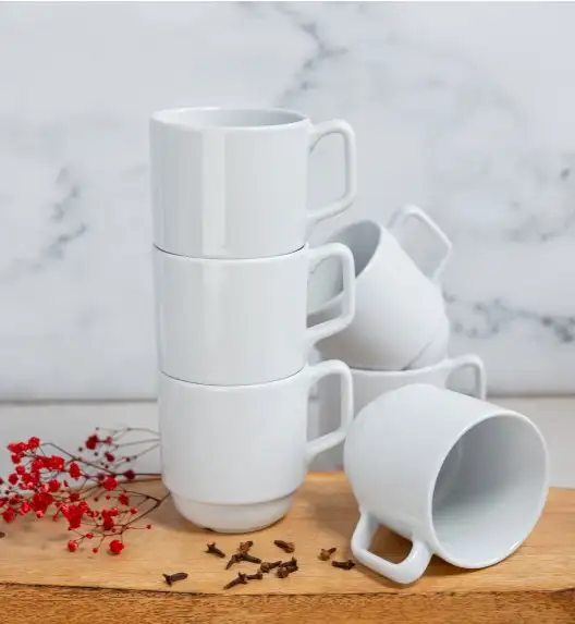 LUBIANA CORONA 0213 Kubek 280 ml | biała porcelana x 6 sztuk