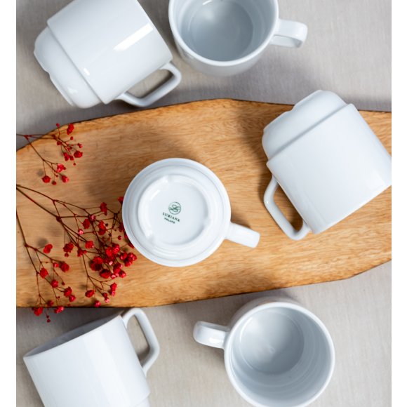 LUBIANA CORONA 0213 Kubek 280 ml | biała porcelana x 6 sztuk
