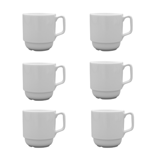 LUBIANA CORONA 0213 Kubek 280 ml | biała porcelana x 6 sztuk