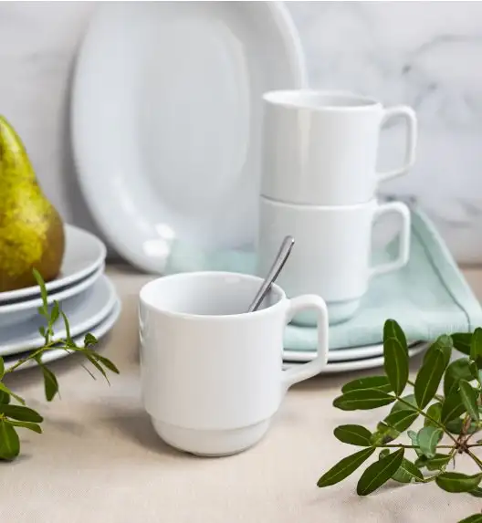 LUBIANA CORONA 0213 Kubek 280 ml | biała porcelana x 12 sztuk