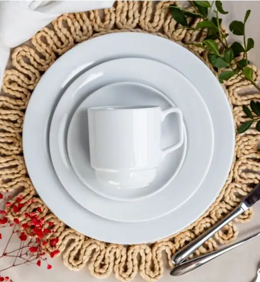 LUBIANA CORONA 0213 Kubek 280 ml | biała porcelana x 12 sztuk