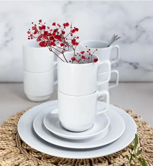 LUBIANA CORONA 0213 Kubek 280 ml | biała porcelana x 12 sztuk