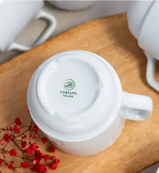 LUBIANA CORONA 0213 Kubek 280 ml | biała porcelana x 12 sztuk