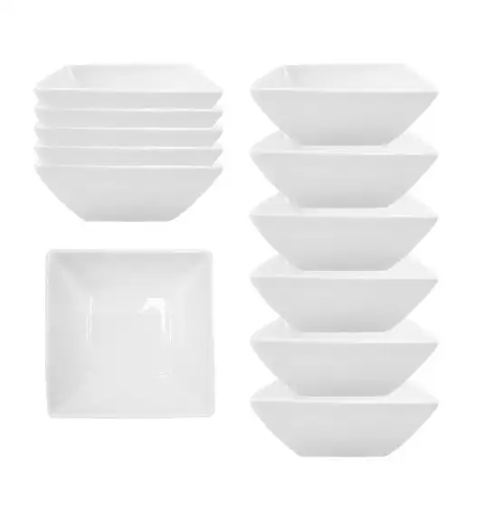 KAIA HOME FRAME Miska kwadratowa 12 cm / 300 ml 12 sztuk ceramika