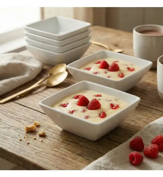 KAIA HOME FRAME Miska kwadratowa 12 cm / 300 ml 12 sztuk ceramika