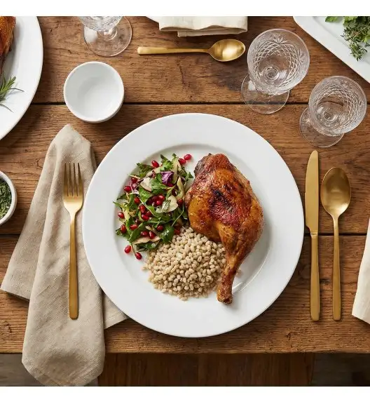 KAIA HOME BASIC Talerz obiadowy 28 cm / 12 sztuk biała ceramika