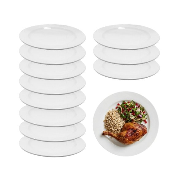 KAIA HOME BASIC Talerz obiadowy 28 cm / 12 sztuk biała ceramika