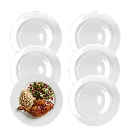 KAIA HOME BASIC Talerz obiadowy 28 cm / 18 sztuk biała ceramika