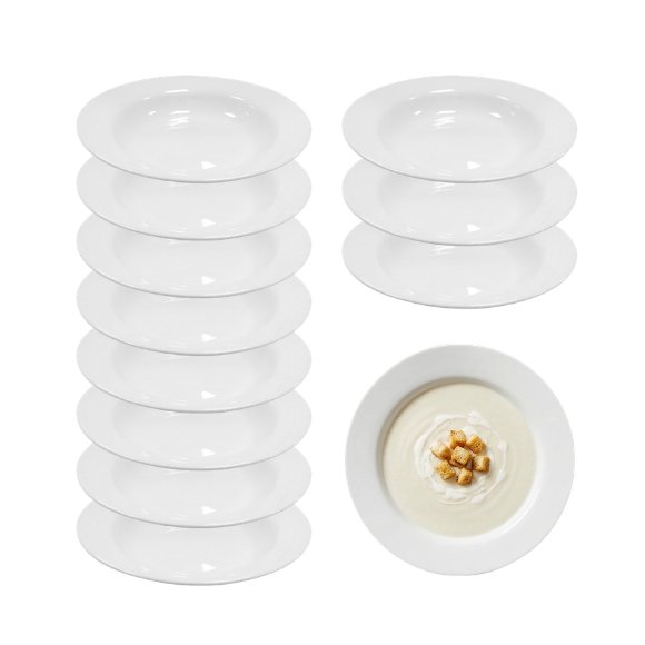 KAIA HOME BASIC Talerz głęboki 22 cm / 12 sztuk biała ceramika