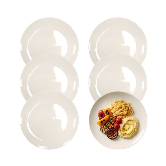 KAIA HOME AURA Talerz obiadowy 26,5 cm / 6 sztuk ceramika ecru