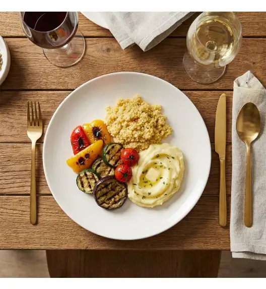 KAIA HOME AURA Talerz obiadowy 26,5 cm / 18 sztuk ceramika ecru