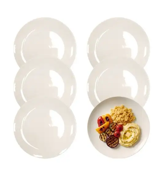 KAIA HOME AURA Talerz obiadowy 26,5 cm / 18 sztuk ceramika ecru