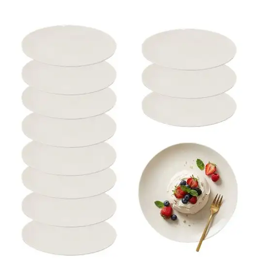 KAIA HOME AURA Talerz deserowy 20,5 cm / 12 sztuk ceramika ecru