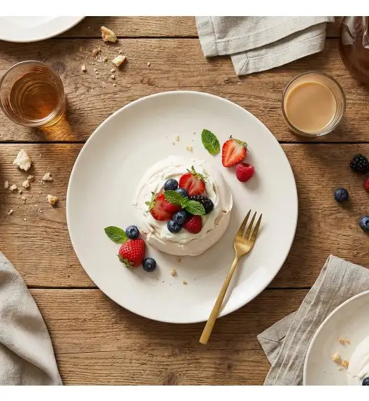 KAIA HOME AURA Talerz deserowy 20,5 cm / 18 sztuk ceramika ecru