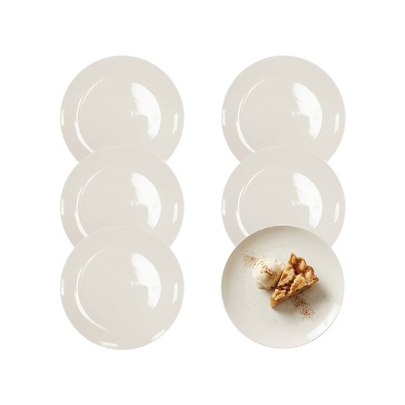 KAIA HOME AURA Talerz deserowy 19,5 cm / 6 sztuk ceramika ecru
