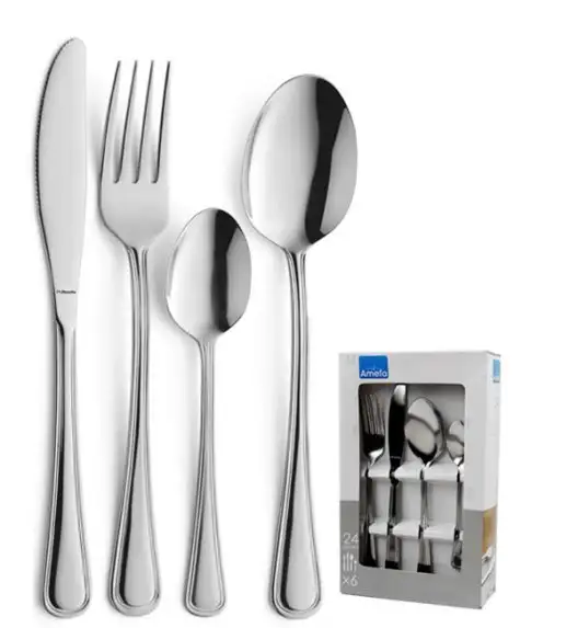 AMEFA BOLOGNA Sztućce UE 24 el w pudełku szarym / 6 os / połysk