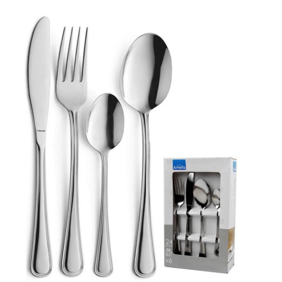 AMEFA BOLOGNA Sztućce UE 24 el w pudełku szarym / 6 os / połysk