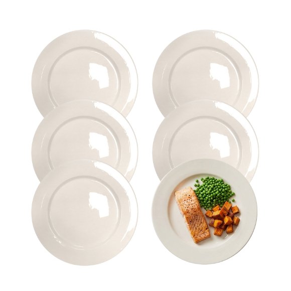 KAIA HOME AURA II Talerz obiadowy 26,5 cm / 6 sztuk ceramika ecru