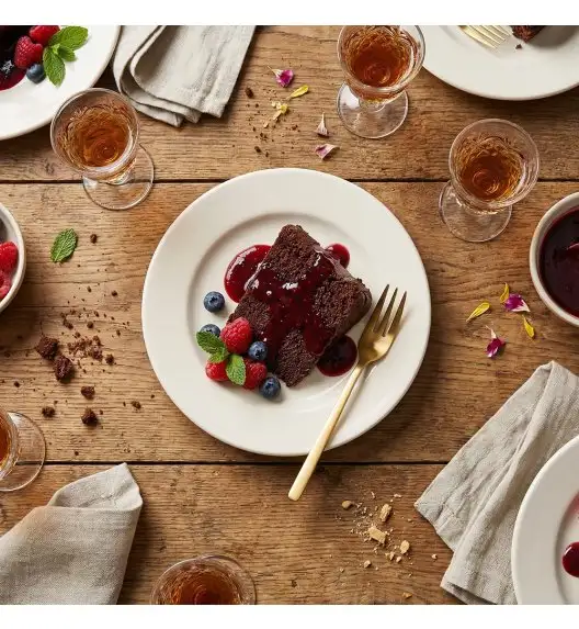 KAIA HOME AURA II Talerz deserowy 17 cm / 6 sztuk ceramika ecru