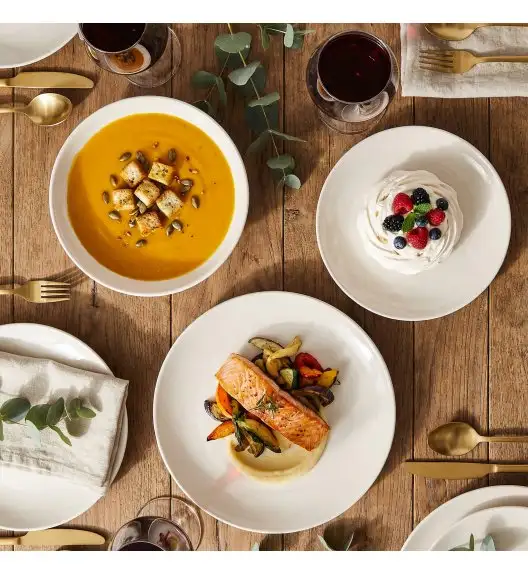 KAIA HOME AURA Serwis obiadowy 18 el 6 os / ceramika ecru