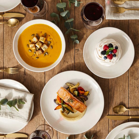 KAIA HOME AURA Serwis obiadowy 18 el 6 os / ceramika ecru