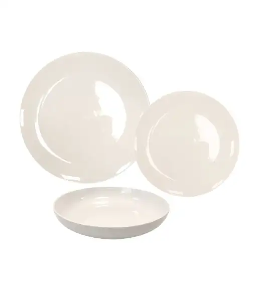 KAIA HOME AURA Serwis obiadowy 18 el 6 os / ceramika ecru