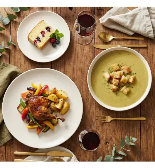 KAIA HOME AURA Serwis obiadowy 18 el 6 os / ceramika ecru