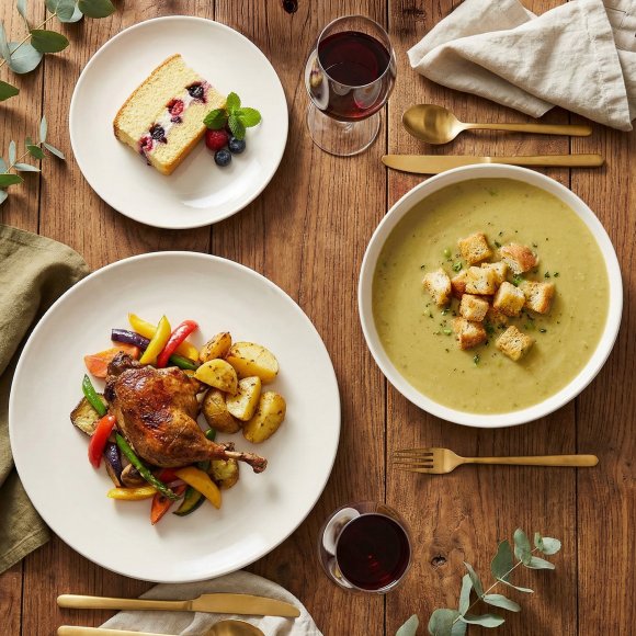 KAIA HOME AURA Serwis obiadowy 18 el 6 os / ceramika ecru