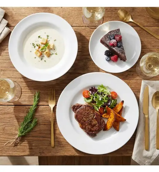 KAIA HOME BASIC Serwis obiadowy 18 el 6 os / biała ceramika