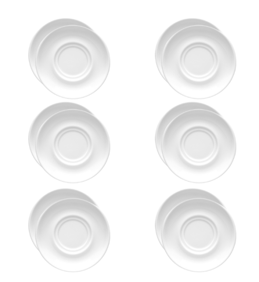 LUBIANA CORONA 0671 12x Spodek 14,5 cm pod filiżankę/bulionówkę | biała porcelana 