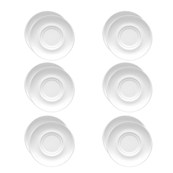 LUBIANA CORONA 0671 12x Spodek 14,5 cm pod filiżankę/bulionówkę | biała porcelana 