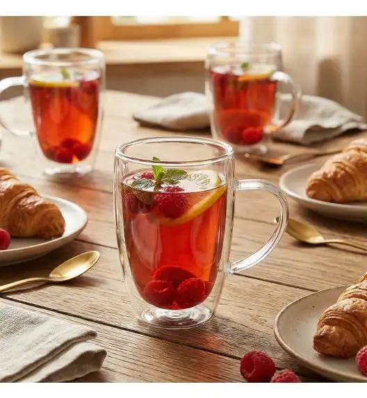 MG HOME RENZA Szklanka termiczna z uchem 350 ml / borokrzemowa