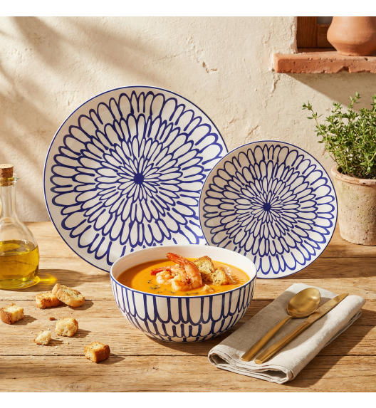 MG HOME FIORI ZESTAW OBIADOWY Z PORCELANY 12 EL. / 4 OS.