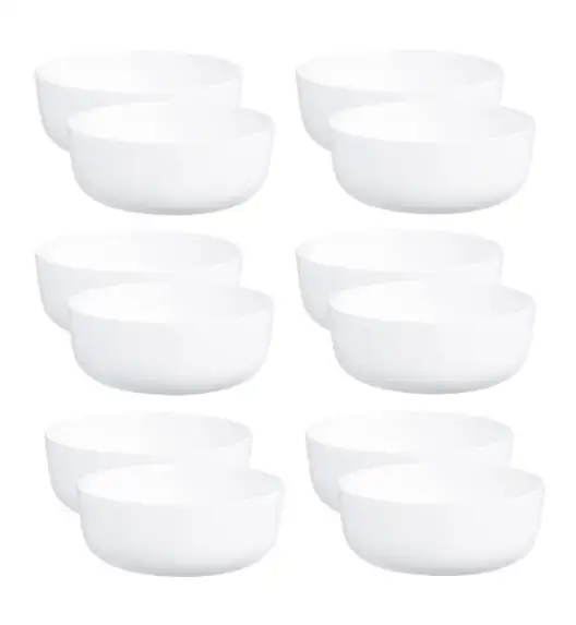 LUMINARC DIWALI WHITE 12 szt. - Forma do pieczenia / Salaterka 18 cm | okrągła | szkło hartowane | N2945