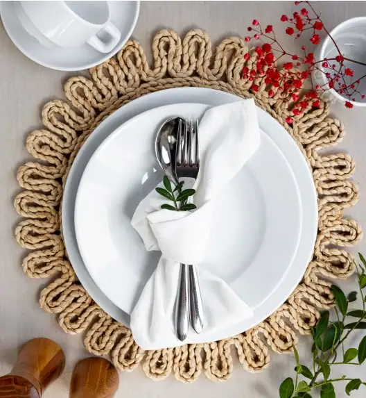 LUBIANA CORONA Serwis obiadowy 36 el dla 12 osób | biała porcelana 