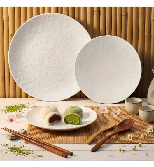 LUBIANA HANAMI Serwis obiadowy 72 el / 24 osoby | biała porcelana 