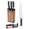 ZWIEGER DECCO Komplet 5 noży w bloku drewnianym + Ostrzałka Starke Pro / stal nierdzewna + drewno kauczukowe