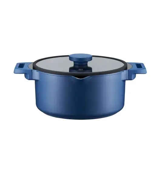 AMBITION COBALT Garnek z pokrywką 24 cm / powłoka Qualum Ceramic