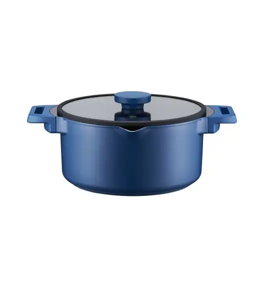 AMBITION COBALT Garnek z pokrywką 20 cm / powłoka Qualum Ceramic