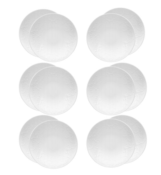 LUBIANA HANAMI Talerz głęboki 21,5 cm x 12 sztuk / biała porcelana luz