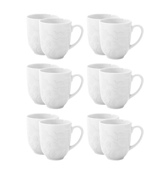 LUBIANA HANAMI Kubek 350 ml x 12 sztuk / biała porcelana luz