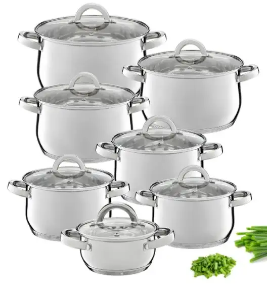 AMBITION BERRY Komplet Garnki z pokrywkami 14 el / stal nierdzewna