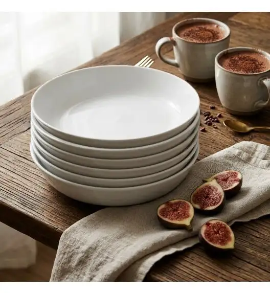 LUBIANA ANKARA | Talerz głęboki 20 cm x 6 sztuk | biała porcelana luz 