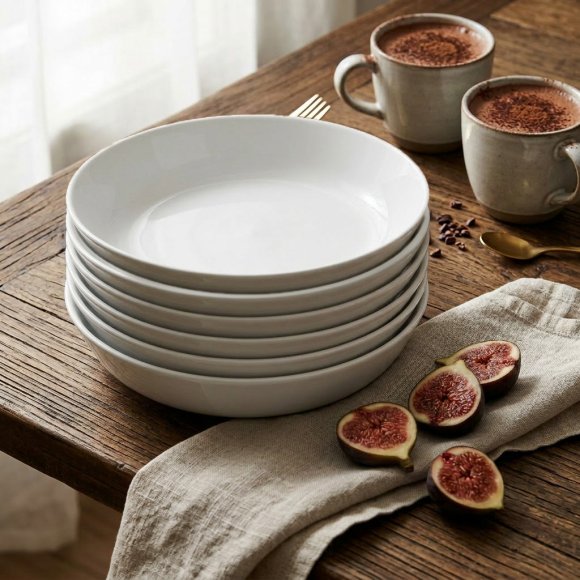 LUBIANA ANKARA | Talerz głęboki 20 cm x 6 sztuk | biała porcelana luz 