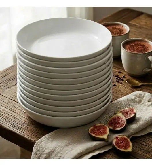 LUBIANA ANKARA | Talerz głęboki 20 cm x 12 sztuk | biała porcelana luz 
