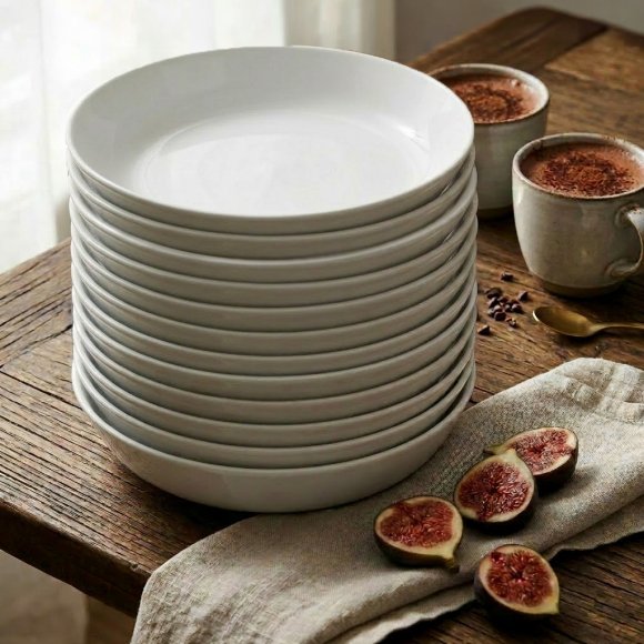 LUBIANA ANKARA | Talerz głęboki 20 cm x 12 sztuk | biała porcelana luz 